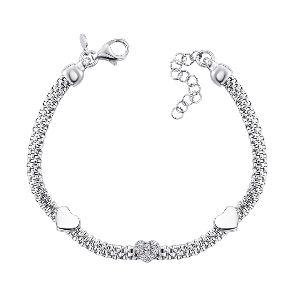 

Серебряный браслет с фианитами 000146854 17.5 размера