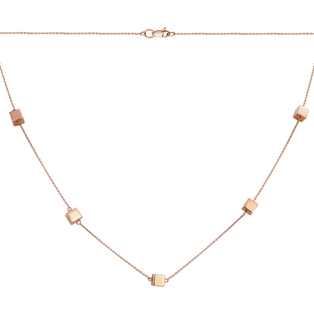 

Золотое колье с квадратиками 000103509 45 размера