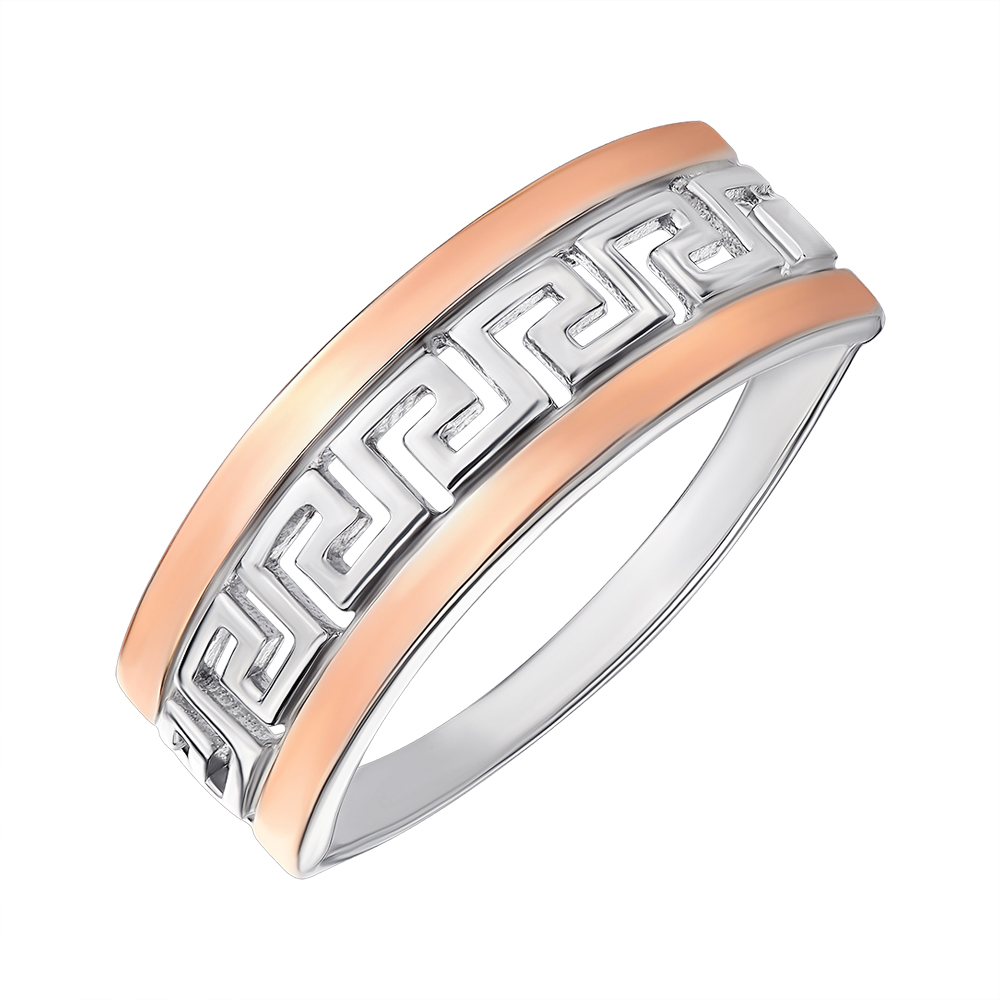 

Серебряное кольцо с золотыми накладками 000145972 18 размера