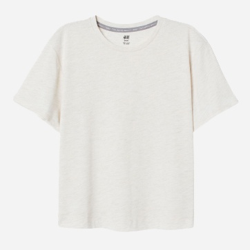 

Футболка H&M 1704-7409020 M Серая с бежевым