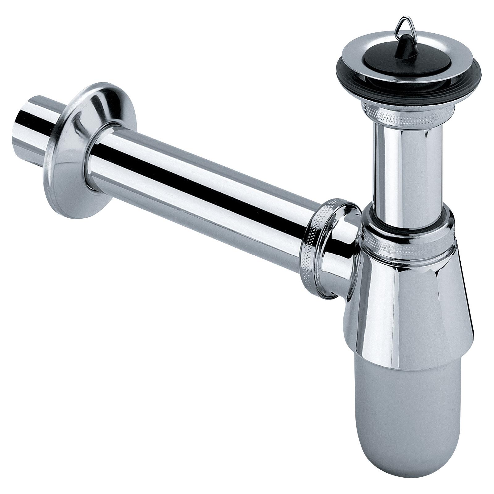 

Сифон для умывальника с выпуском, 1 1/4, хром