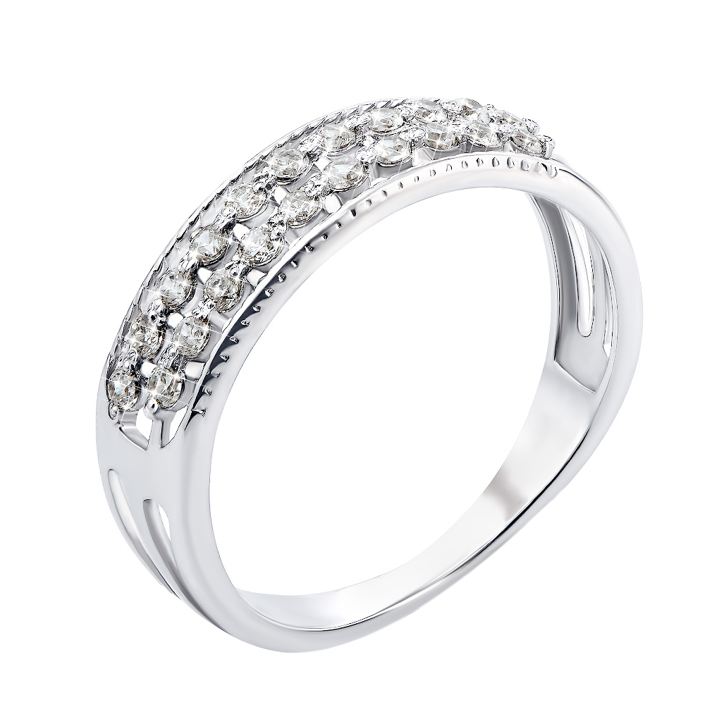 

Серебряное кольцо с фианитами 000118433 17.5 размера