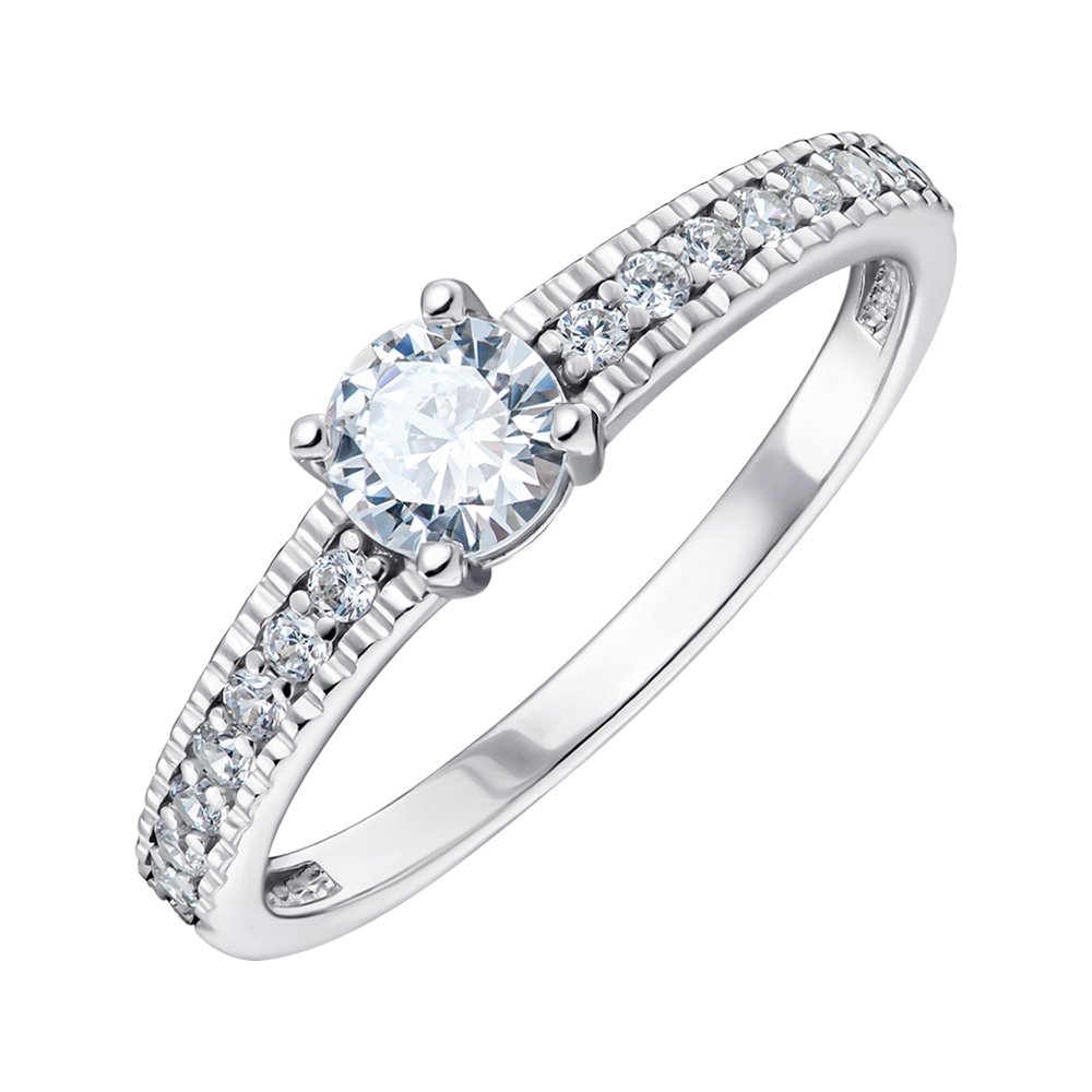 

Серебряное кольцо с фианитами 000148792 16.5 размера
