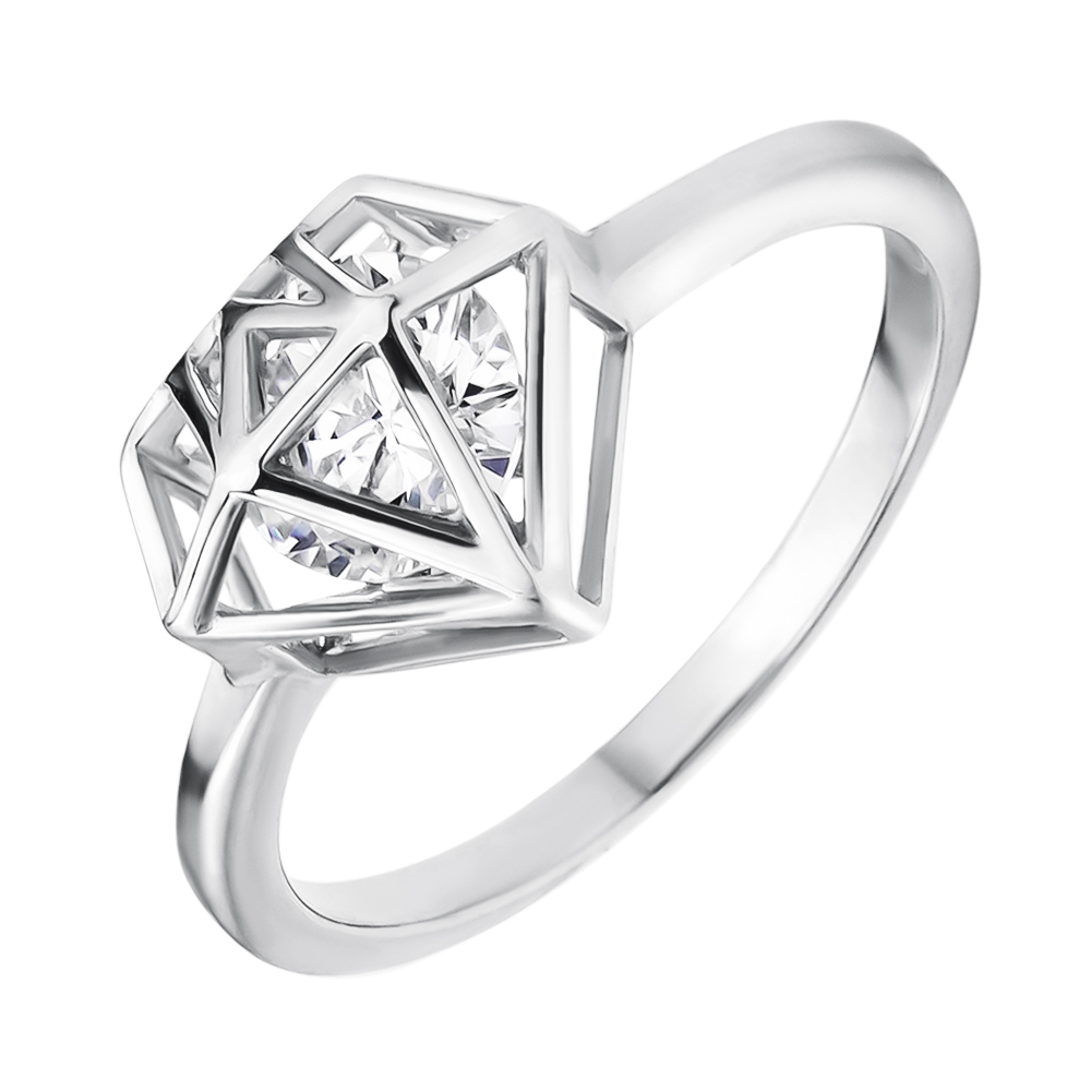 

Серебряное кольцо с фианитом 000116323 16 размера