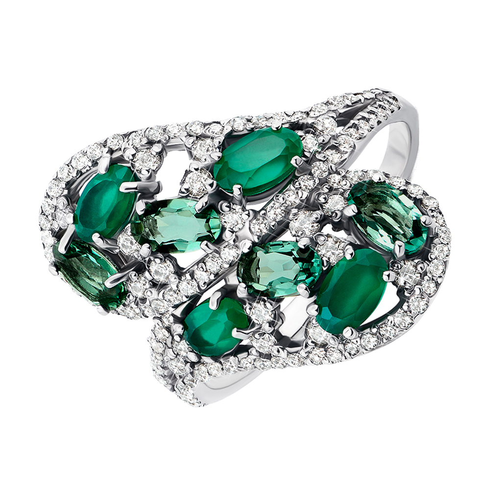 

Серебряное кольцо с агатом и цирконием 000141714 18 размера