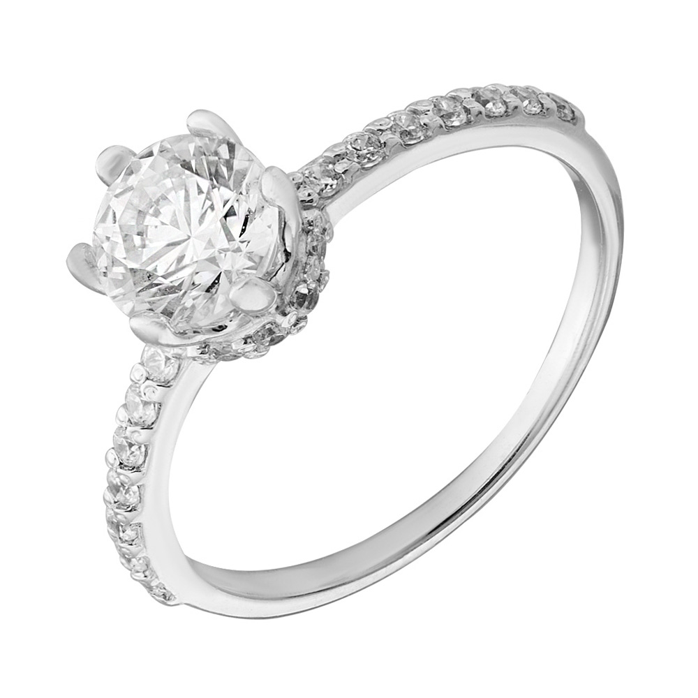 

Кольцо в белом золоте Фелисити с кристаллами Swarovski 17.5 размера
