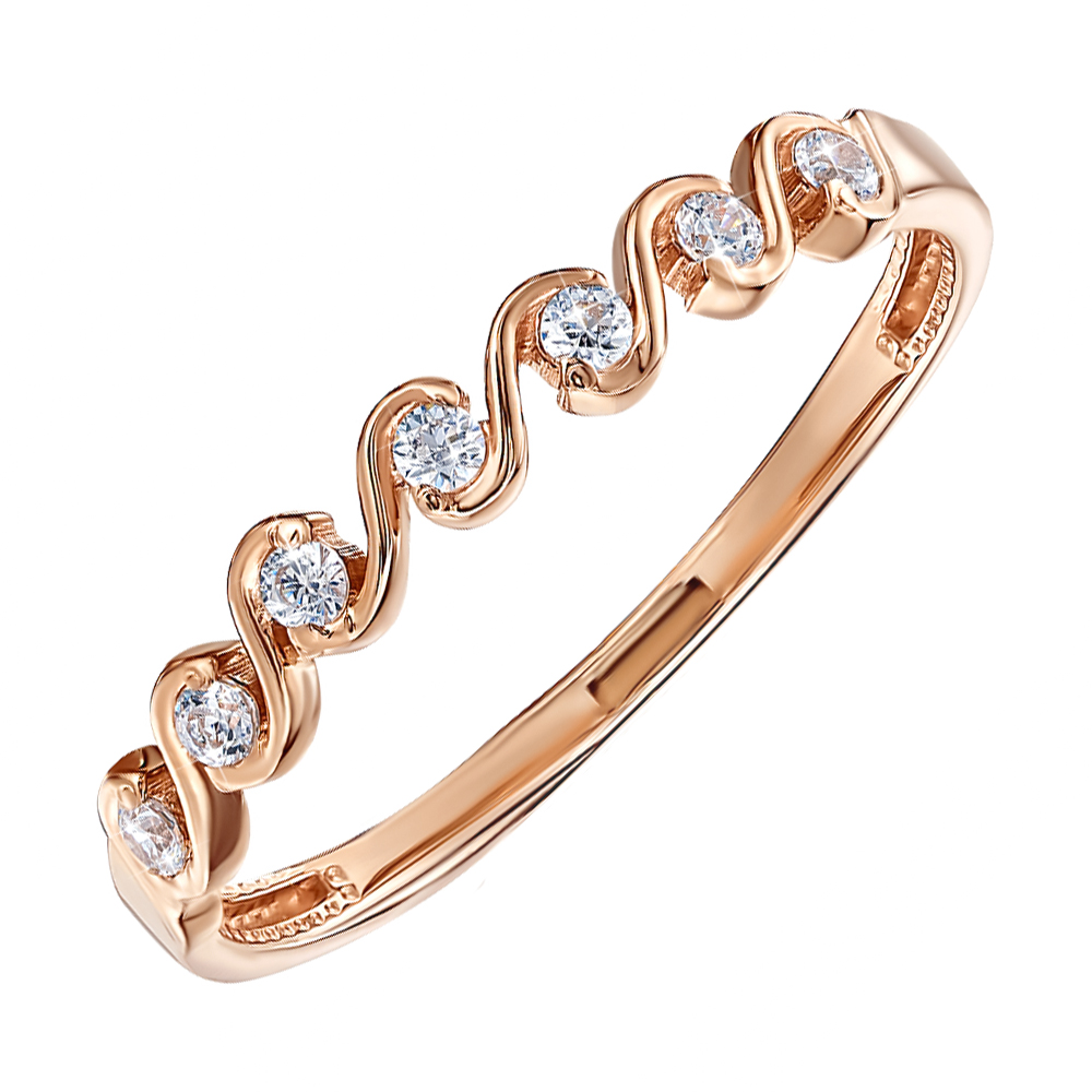 

Кольцо из красного золота с цирконием Swarovski 000122751 15.5 размера