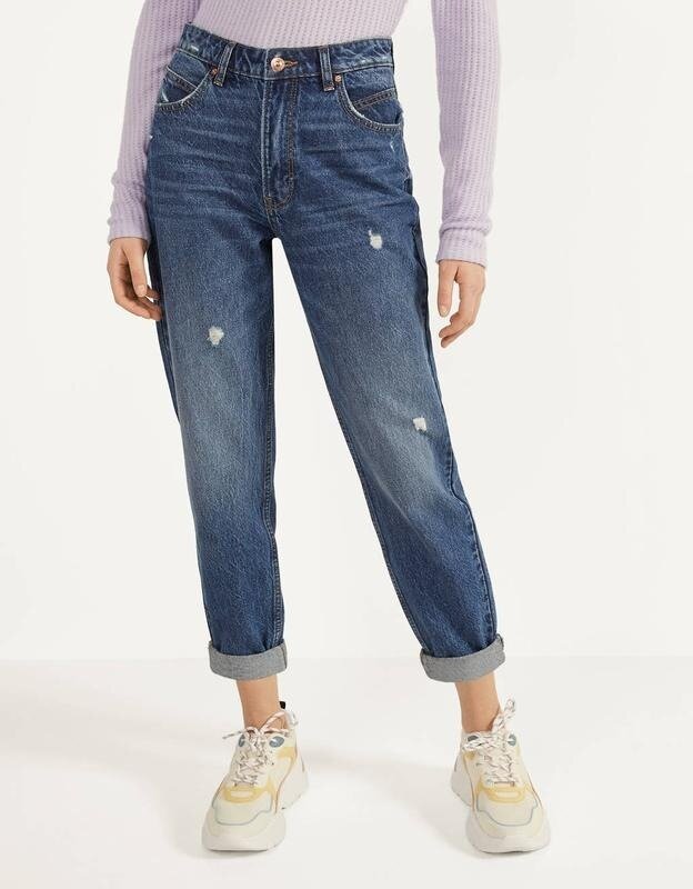 

Джинсы mom fit Bershka 0005/352/401 34 Синие