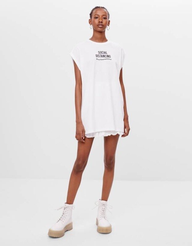

Футболка Bershka оверсайз 7298/167/251  Белый, Футболка Bershka оверсайз 7298/167/251 L Белый