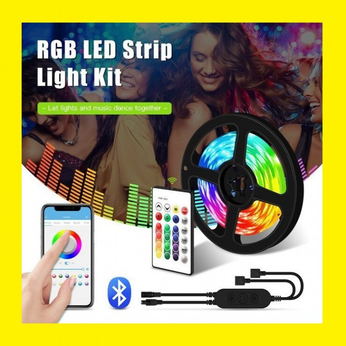 

Светодиодная лента 5V USB LED 5050 BLUETOOTH RGB комплект 5 метров, управление через телефон, Разноцветная