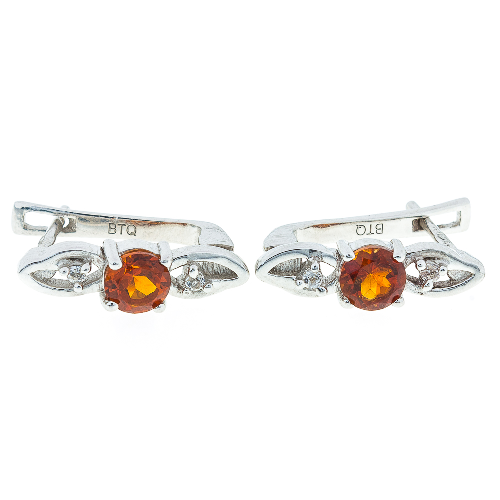 

Срібні сережки 925 проби 3,52 гр. з мадейра цитринами з Мадагаскару та білими топазами 1,84 карат BoutiqueTV