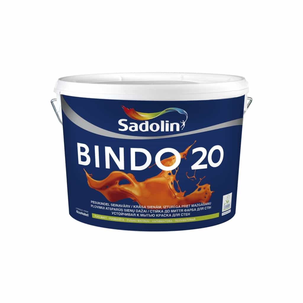 

Полуматовая краска Sadolin Bindo 20 белый BW, база BC, BM База (BM) 9,6 литров