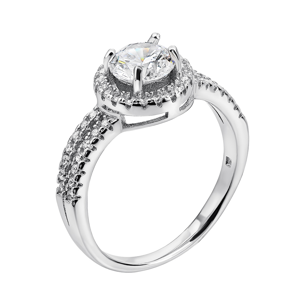 

Серебряное кольцо с фианитами 000137003 17.5 размера