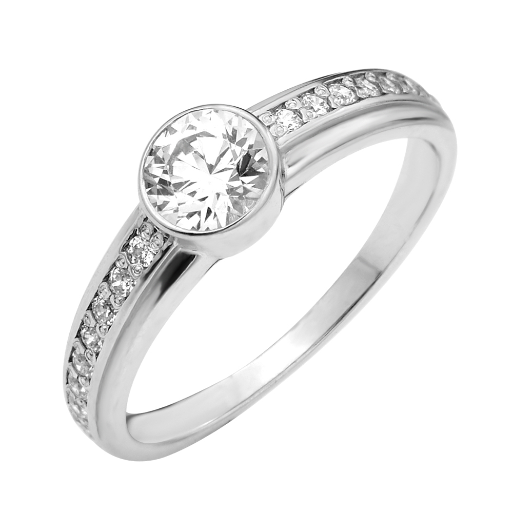 

Серебряное кольцо с цирконием Swarovski 000129285 18 размера