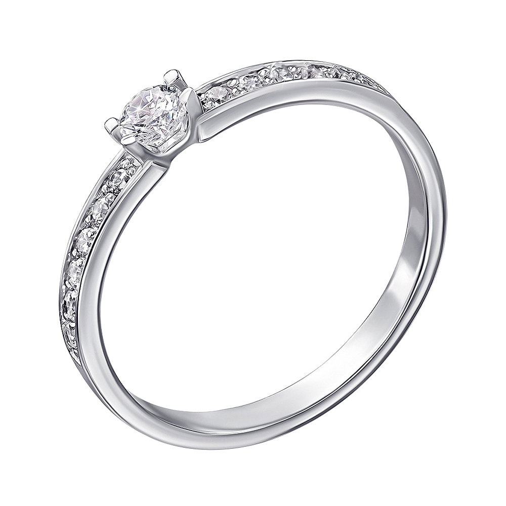 

Серебряное кольцо с кристаллами циркония 000118367 18 размера