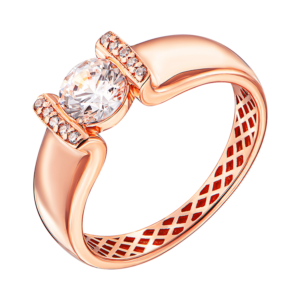 

Кольцо из красного золота с кристаллами Swarovski 000137605 17 размера