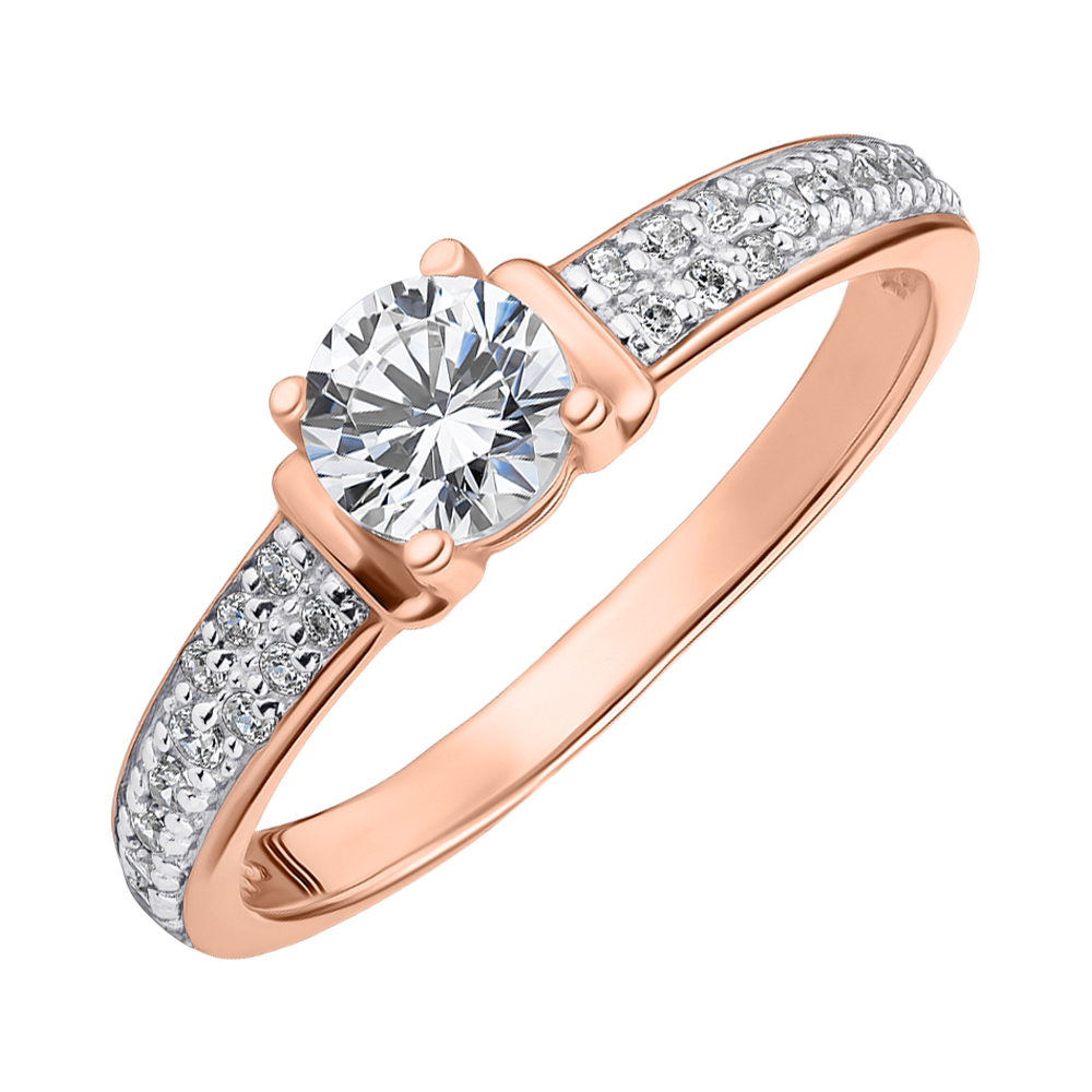

Кольцо из красного золота с цирконием Swarovski 000147833 16 размера