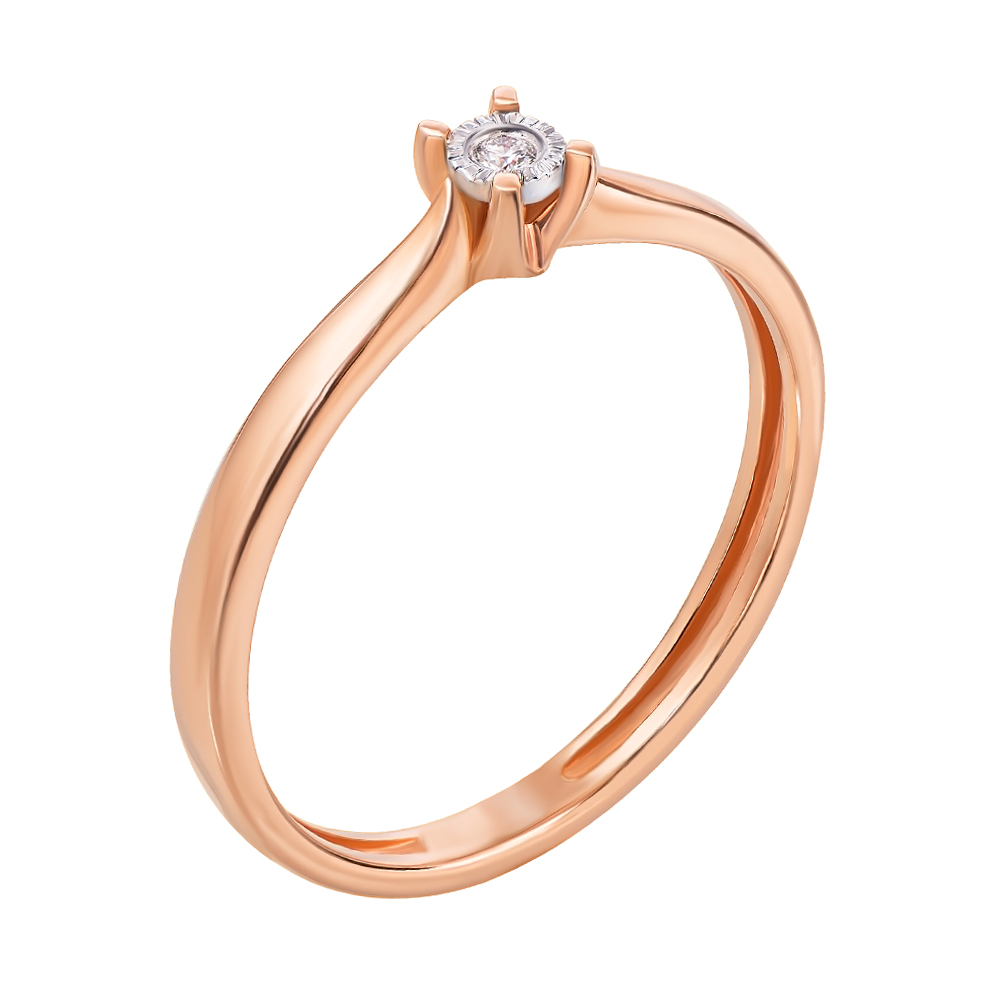 

Золотое кольцо в комбинированном цвете с бриллиантом 000135269 16 размера