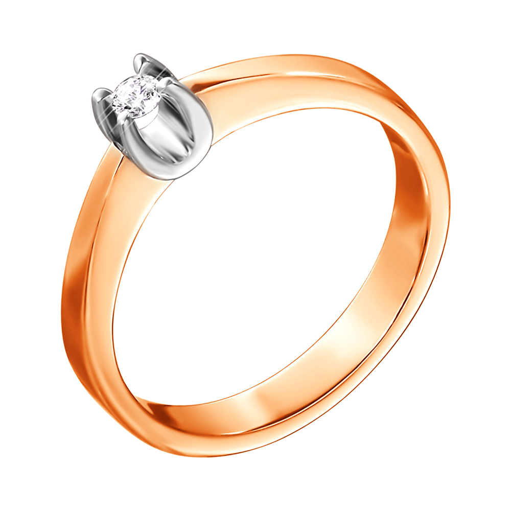 

Кольцо в красном и белом золоте с бриллиантом 000117344 17.5 размера