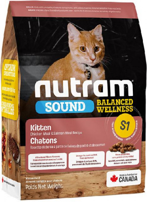 

Сухой корм для котят Nutram S1 Sound Balanced Wellness Kitten со вкусом курицы и лосося (1,13 кг)