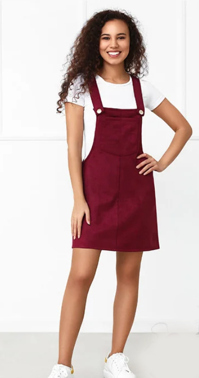 

Женский сарафан из эко-замши GF08420 р50/ бордовый, Женский сарафан из эко-замши GF08420 р50/52 бордовый