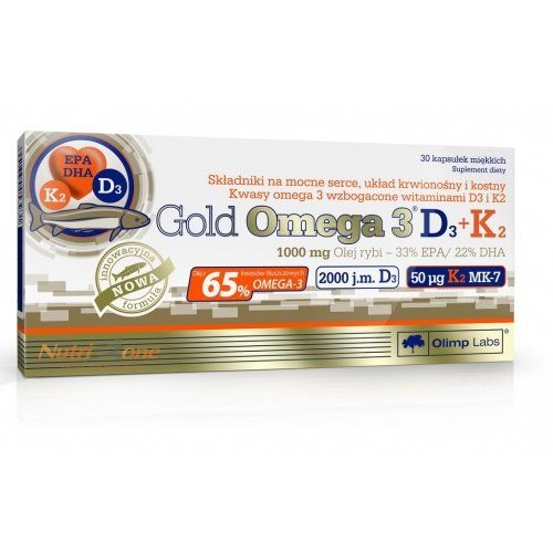 

Омега 3 рыбий жир Gold Omega 3 D3+K2 Olimp Nutition 30 капсул (OLN043)