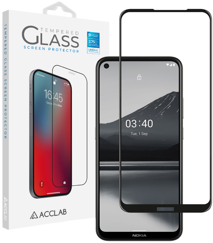 

Защитное стекло ACCLAB Full Glue для Nokia 3.4 Black