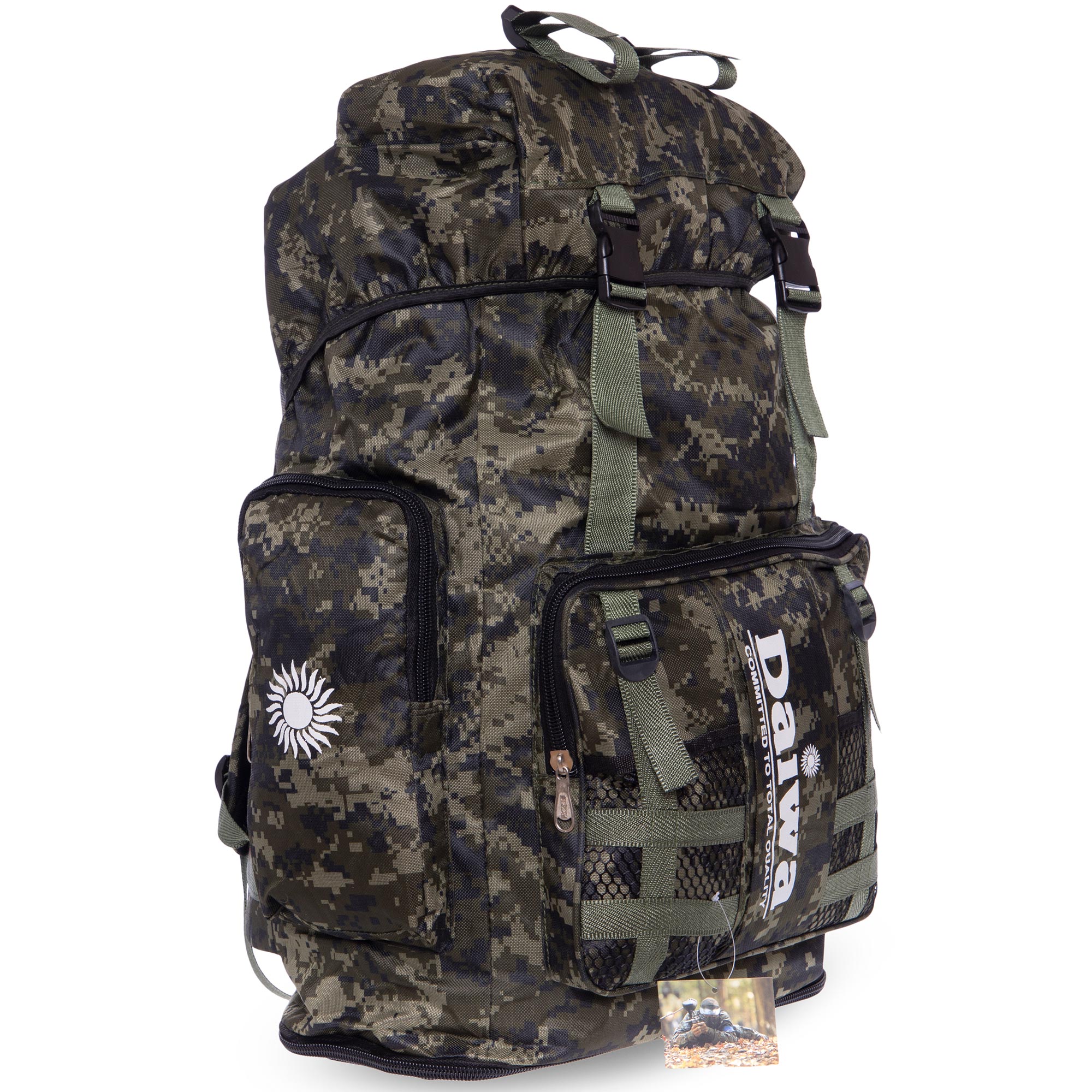

Рюкзак туристический бескаркасный DAIWA V=35л камуфляж Marpat TY-6919