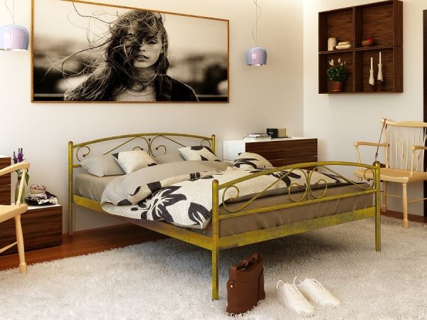 

Кровать Verona-2 Метакам Шагрень золото 180х200