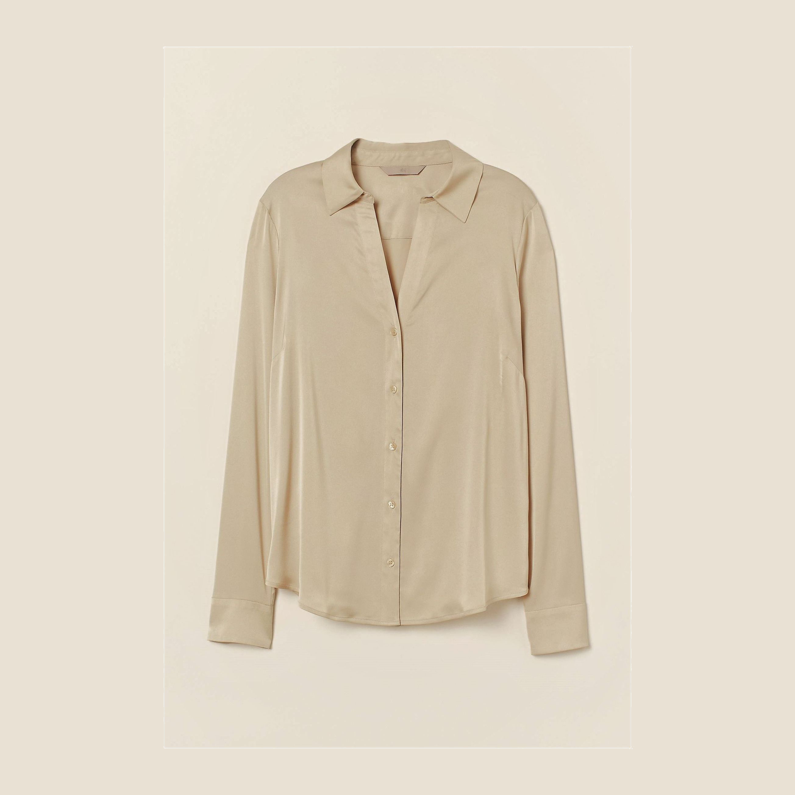 

Рубашка H&M 7628462sm L Светло-бежевая