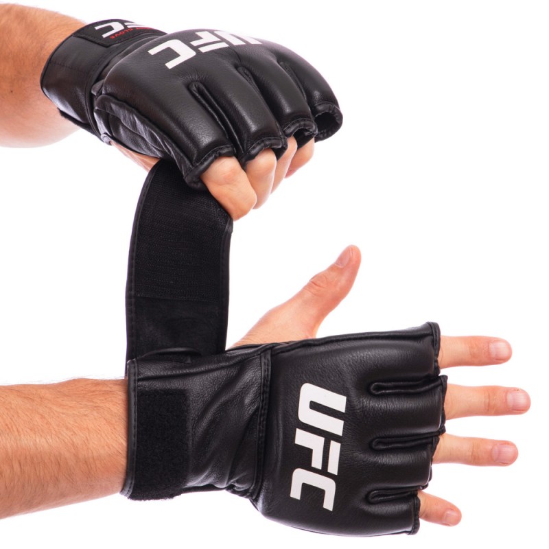 

Перчатки для смешанных единоборств MMA UFC Pro S кожаные, код: UHK-69908-S52