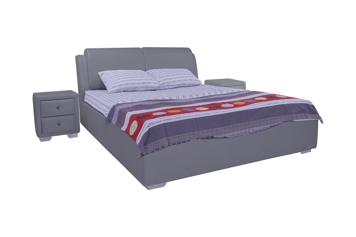 

Кровать со съемным чехлом и механизмом Zevs-M Калифорния (металлический каркас) Boom 22 серая 160х200