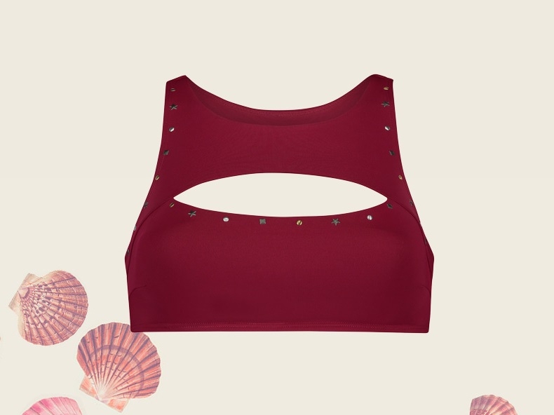 

Купальник топ Hunkemöller 36674 S Бордовий