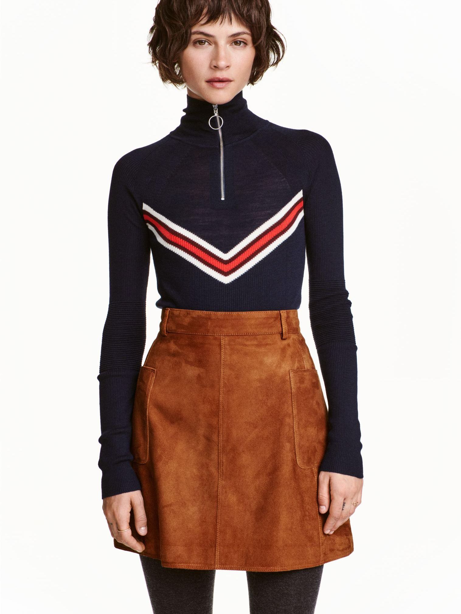 

Юбка кожаная H&M 4343254-ACWQ 36 Светло-коричневая
