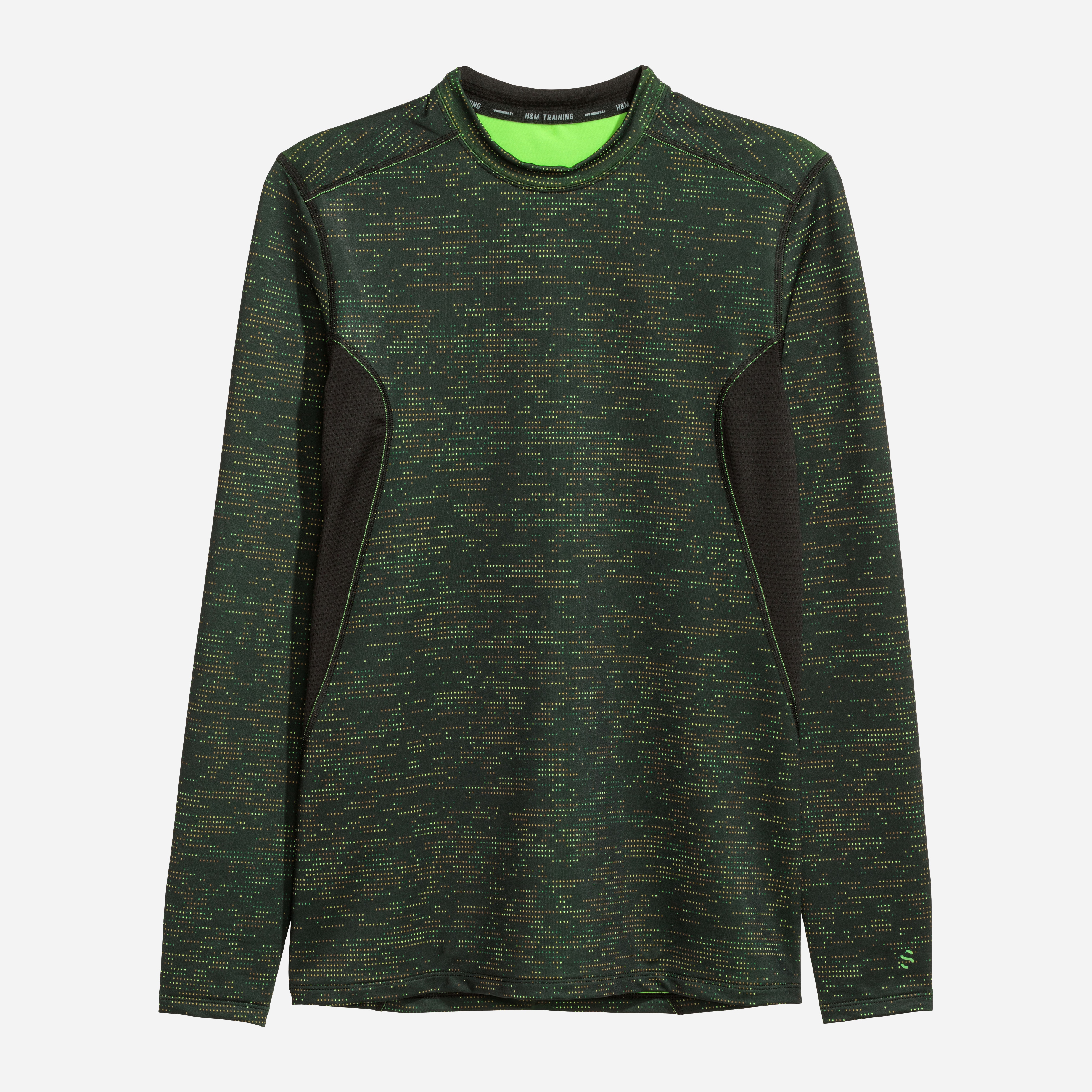 

Лонгслив H&M 4244706-AAMZ S Черный с зеленым