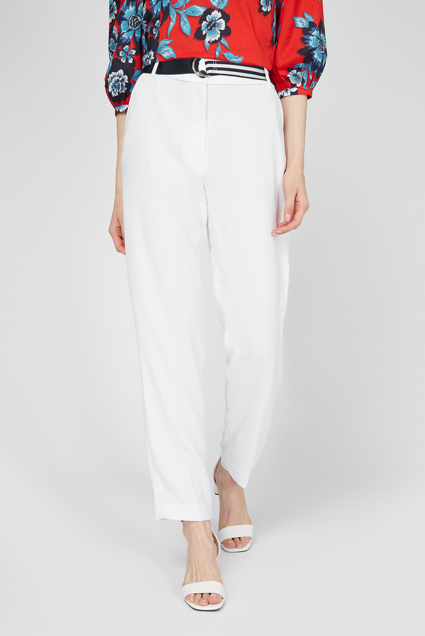 Женские белые брюки CREPE BELTED 