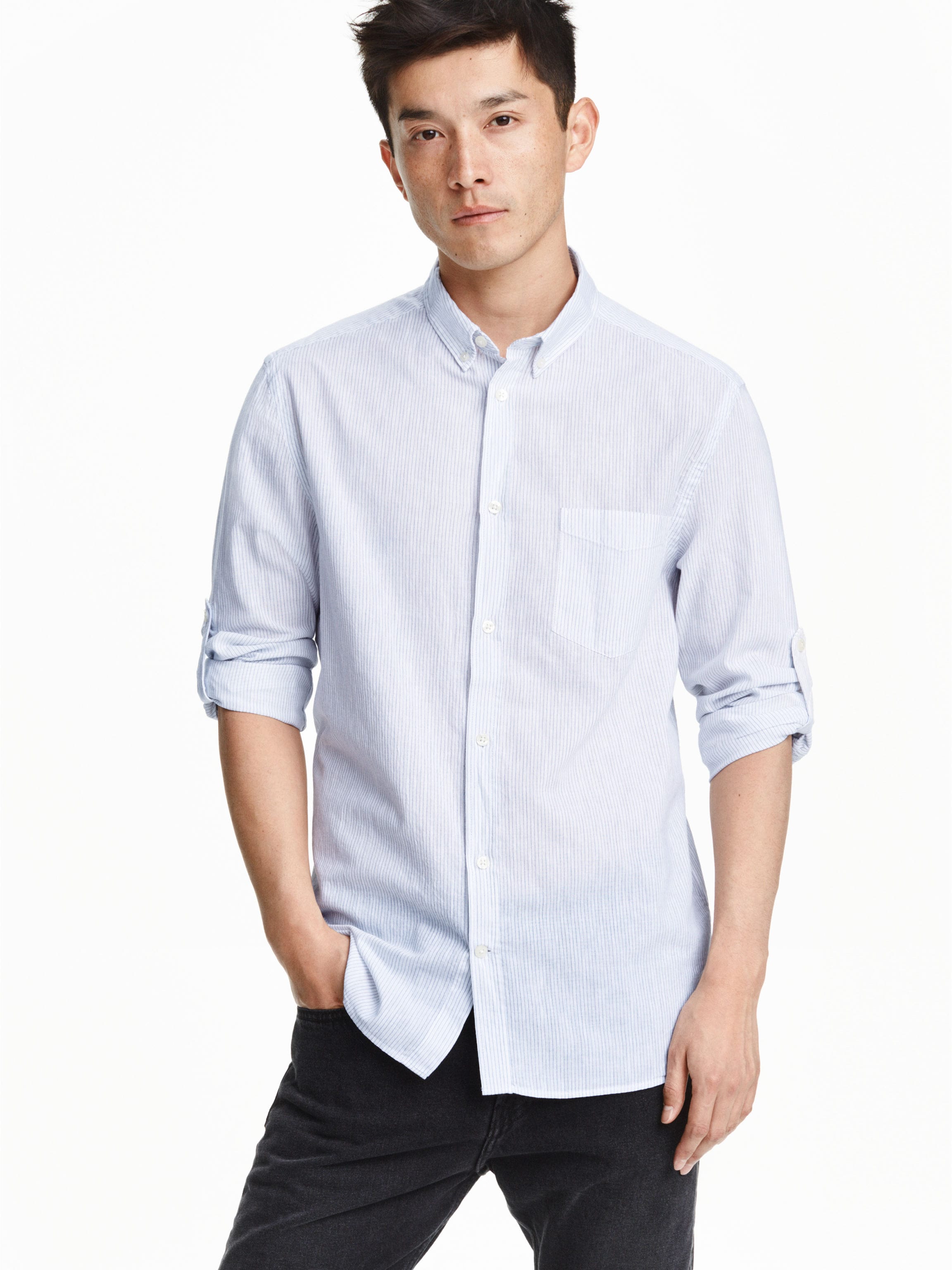 

Рубашка H&M 3989874-ACSF L Белая с синим