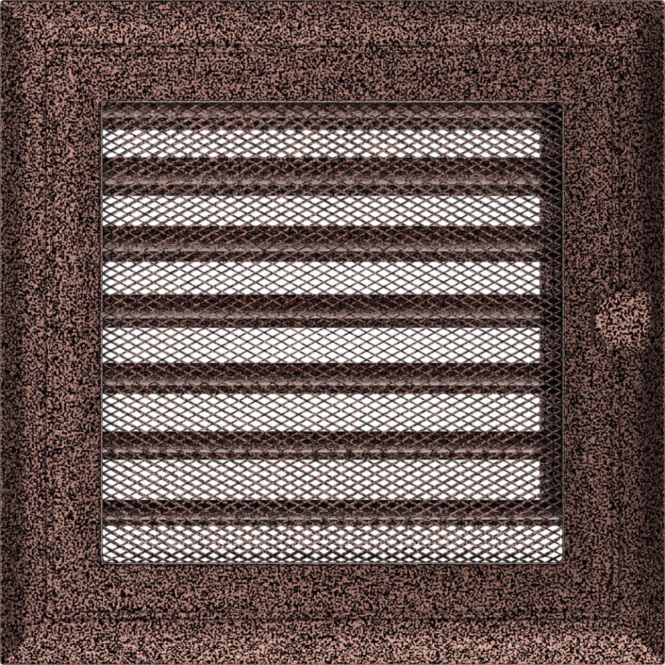 

Вентиляційна решітка Kratki Oskar мідна фарбована з жалюзями 17x17