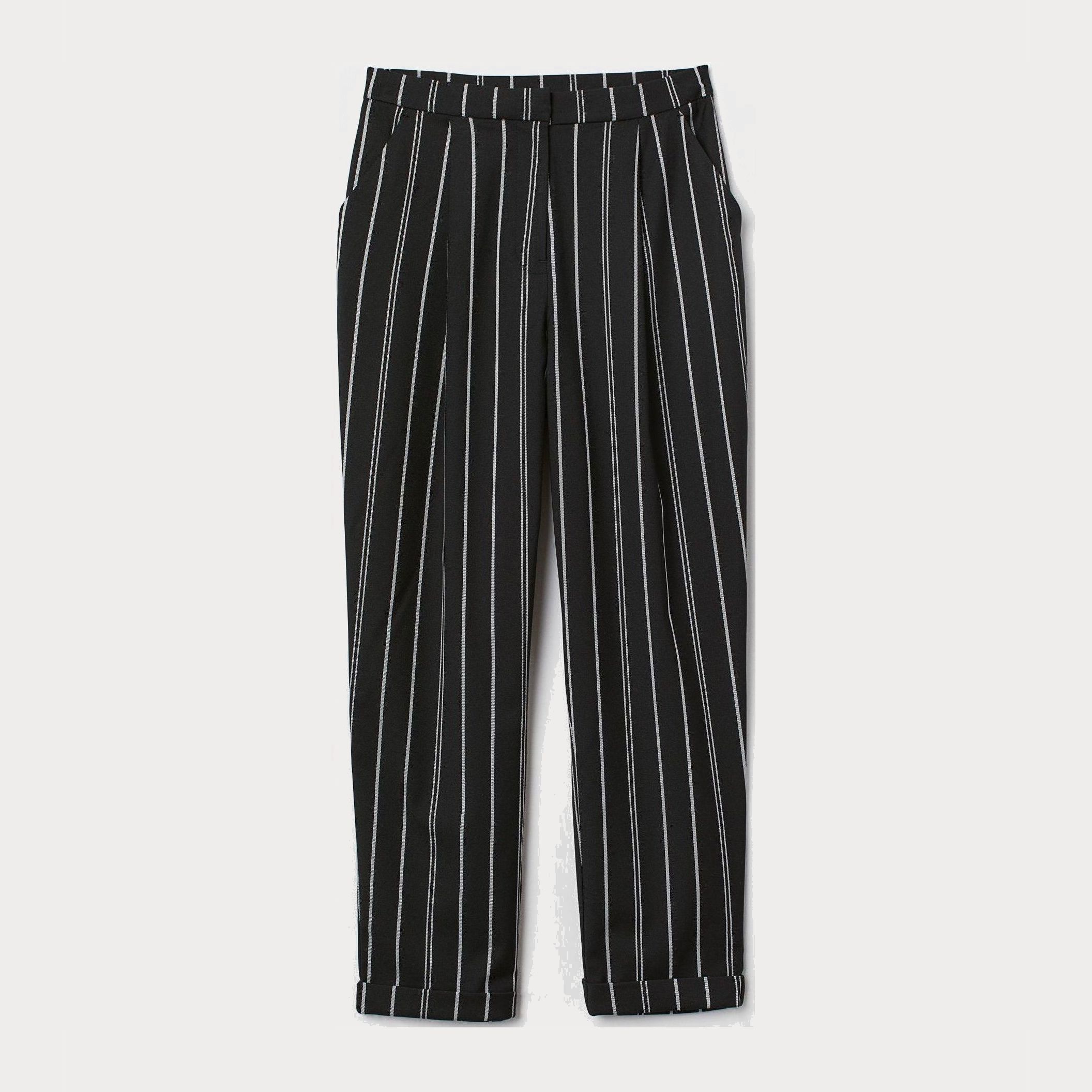 

Брюки H&M 6895649-AAWT 38 Черные с белым