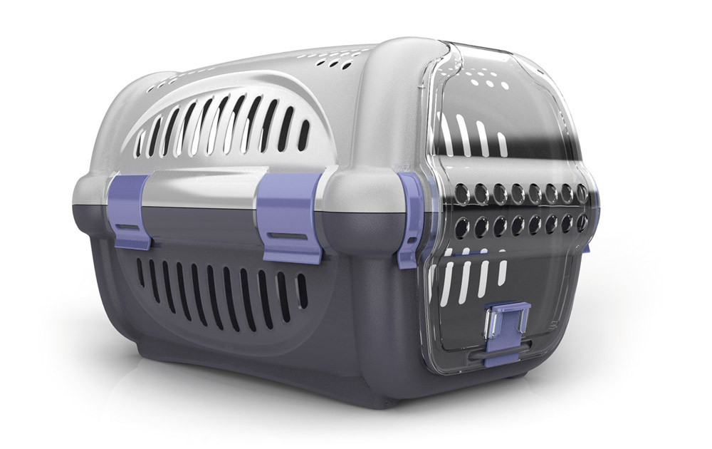 

Переноска для домашних животных котов и собак Rhino GeorPlast Серый черный фиолетовый