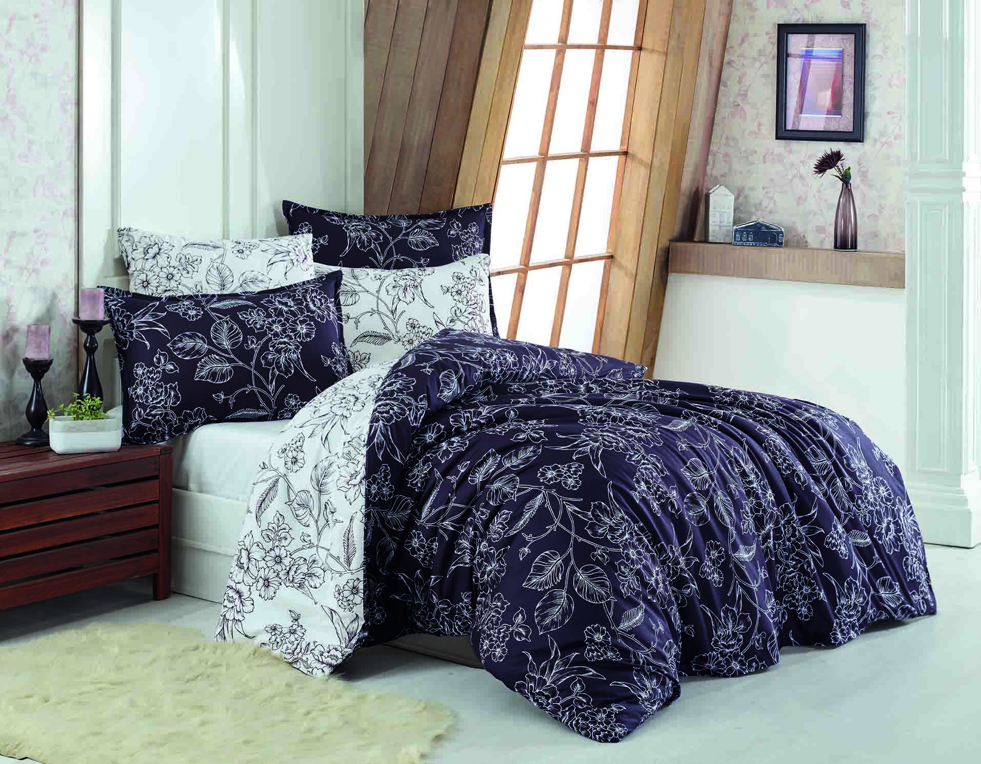 Акція на Комплект постельного белья Bahar Textile Class Luya v1 Black 200х220 (070078393) від Rozetka UA
