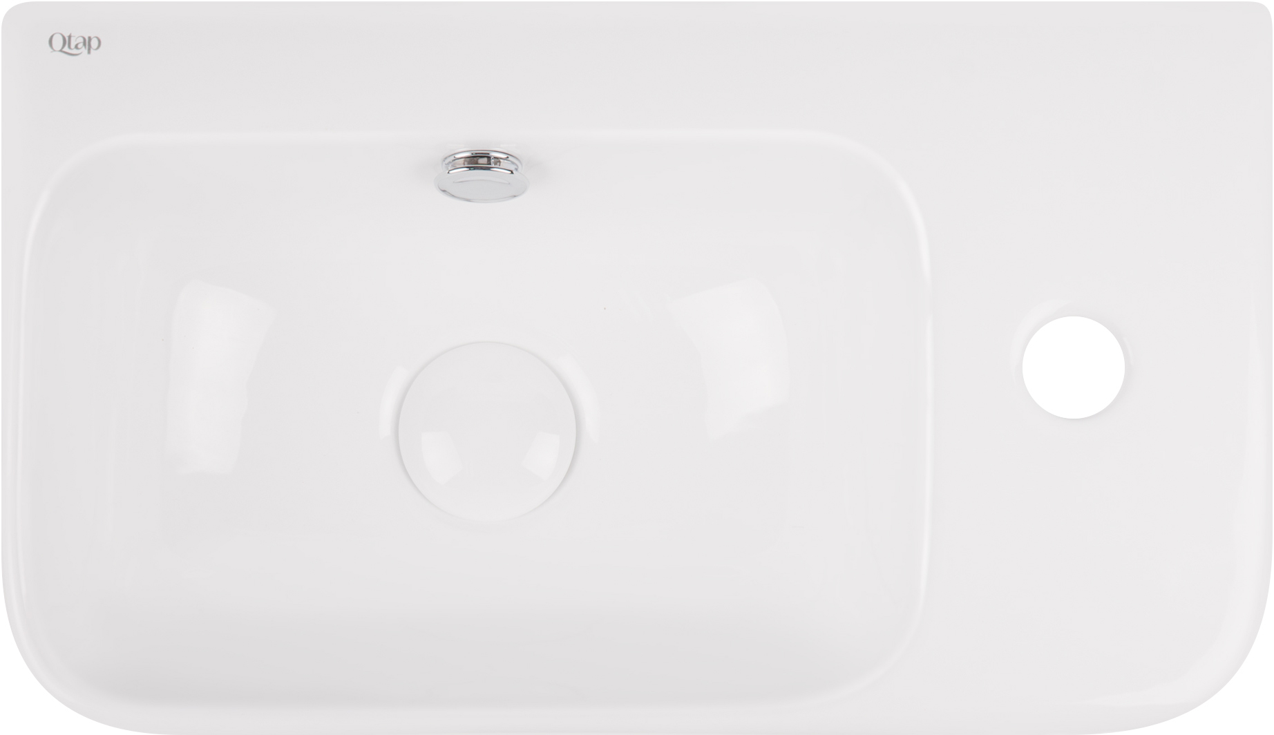 

Qtap Tern раковина подвесная прямоугольная правая с донным клапаном 375*245 mm WHITE