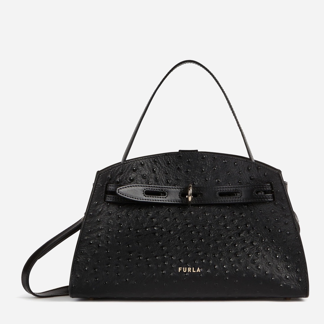 

Женская кожаная сумка Furla Margherita M Top Handle - Vitello Черная