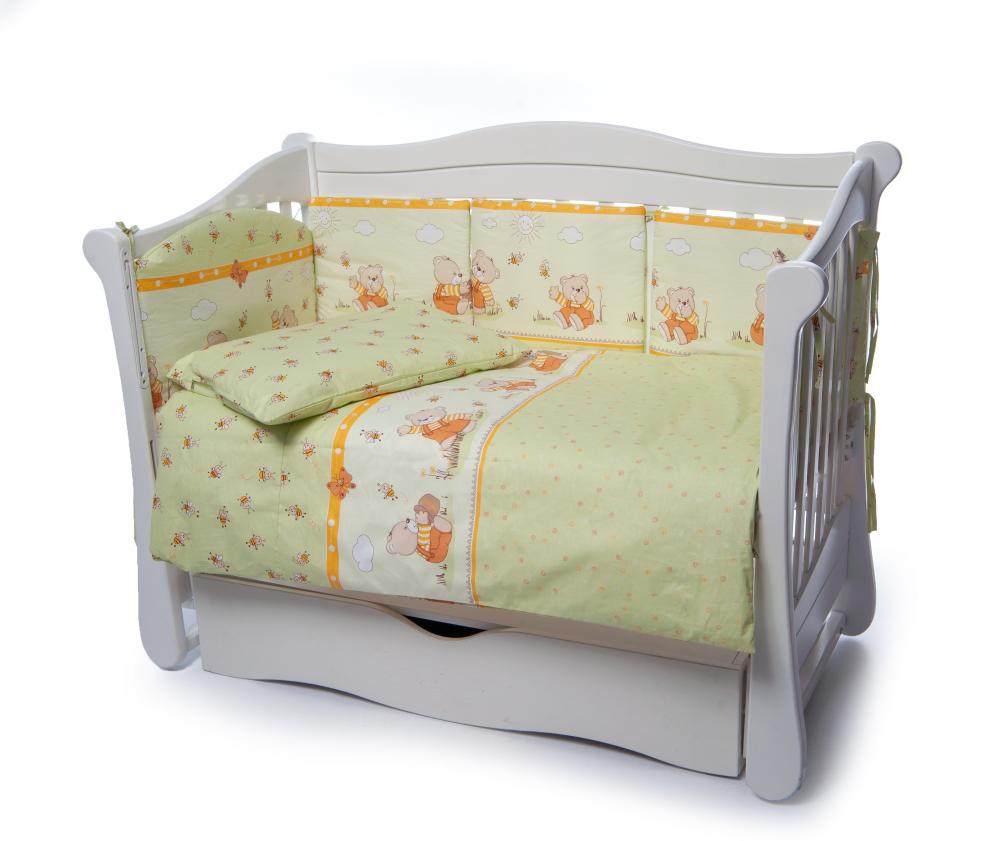 

Детский комплект постельного белья с защитным бампером Медуны Twins Comfort New, 4 элемента, зеленый