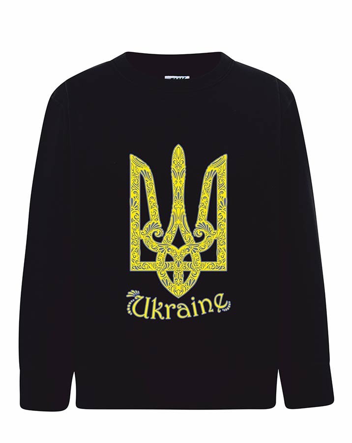 

Світшот з принтом Етно-Сіті Тризуб Ukraine 158 см Чорний (440/158)