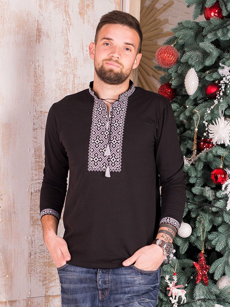 

Вишиванка Етно-Сіті Козацький хрест сірий 2XLЧорна (233/2XL)