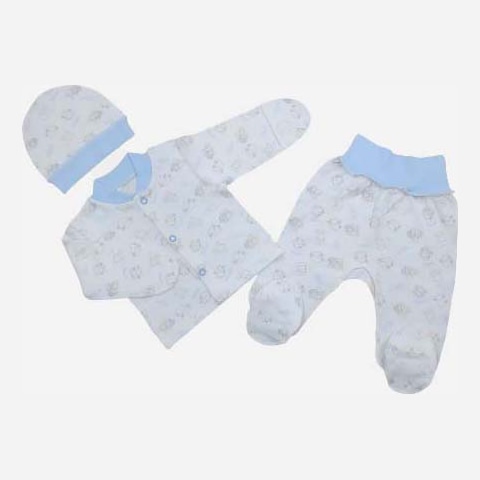 

Комплект (кофточка + штанишки + шапочка) Кена 112442/1-н-02 56 см Голубой