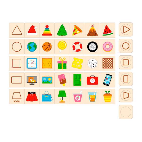 

Деревянный детский набор для обучения и НУШ Изучаем формы Viga Toys, 24 шт