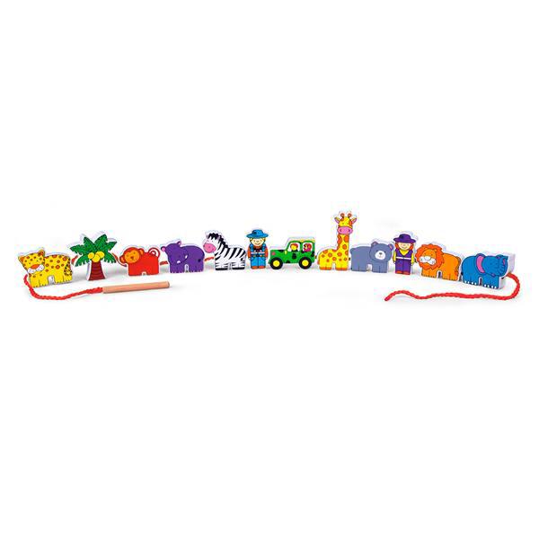 

Детская игрушка шнуровка с фигурками из дерева Viga Toys "Зоопарк"
