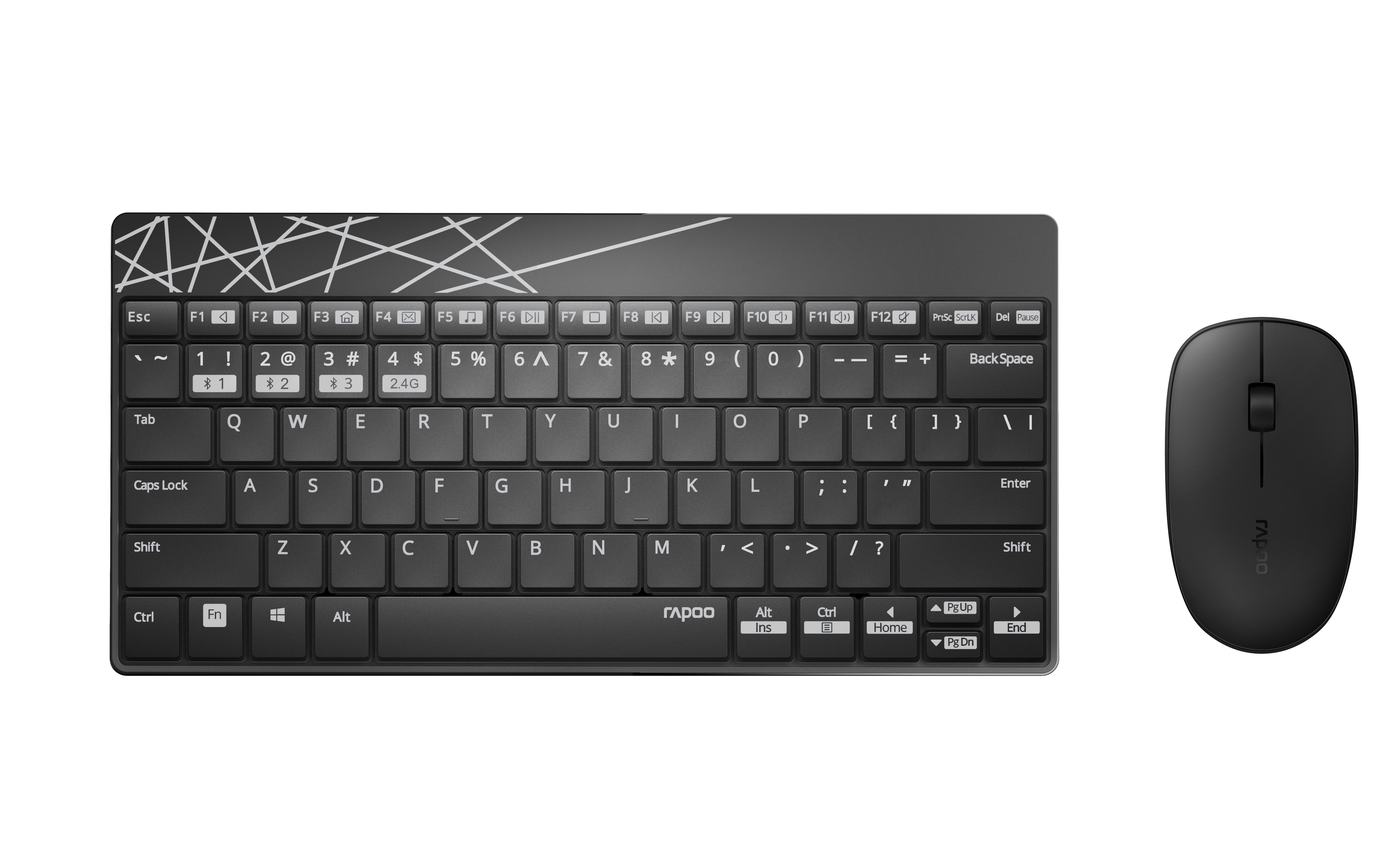 

Комплект (клавиатура, мышь) Rapoo 8000M Wireless Black